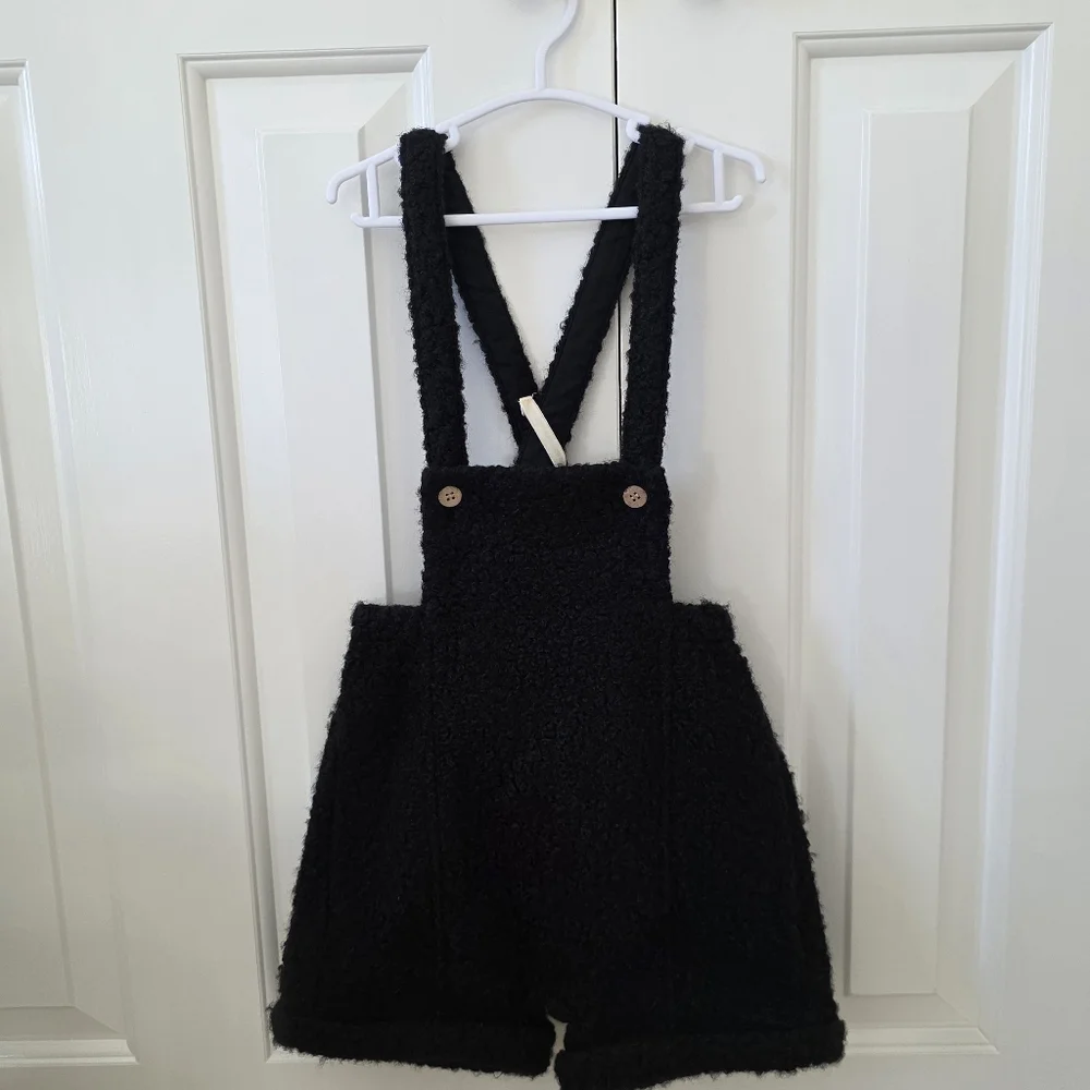 Pastel Collection Black Sherpa Shortall
